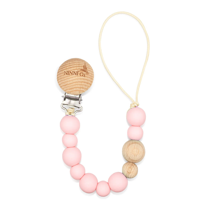 NINNI CO. PACIFIER CLIP . ROSEBUD PACI CLIP NINNI CO.