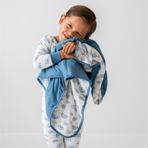 Toddler/Kids Bamboo Pajamas - Blue Rainbow Pajamas Dreamland Baby