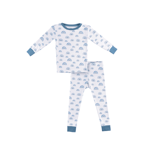 Toddler/Kids Bamboo Pajamas - Blue Rainbow Pajamas Dreamland Baby