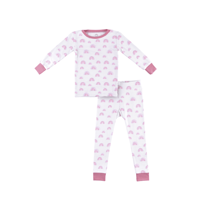 Toddler/Kids Bamboo Pajamas - Pink Rainbow Pajamas Dreamland Baby