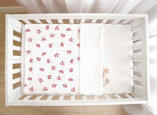 HIBERNATE BABY - PORTABLE MINI-CRIB SET (24"X38") . CROWN - RED CRIB SET HIBERNATE BABY