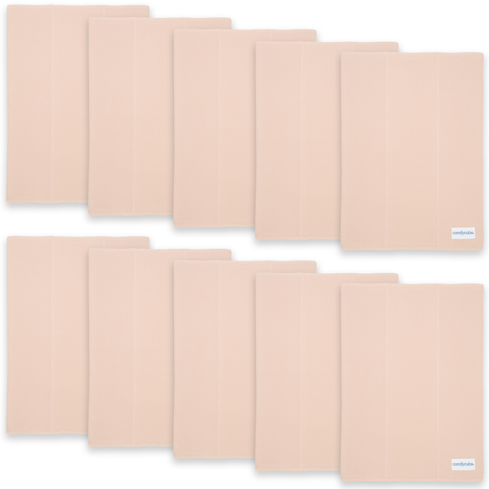 Cotton Burp Cloths by Comfy Cubs - Blush 10 Pack Cotton Burp Cloths Comfy Cubs