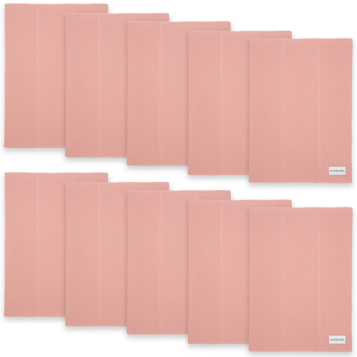 Cotton Burp Cloths by Comfy Cubs - Bold Blush 10 Pack Cotton Burp Cloths Comfy Cubs