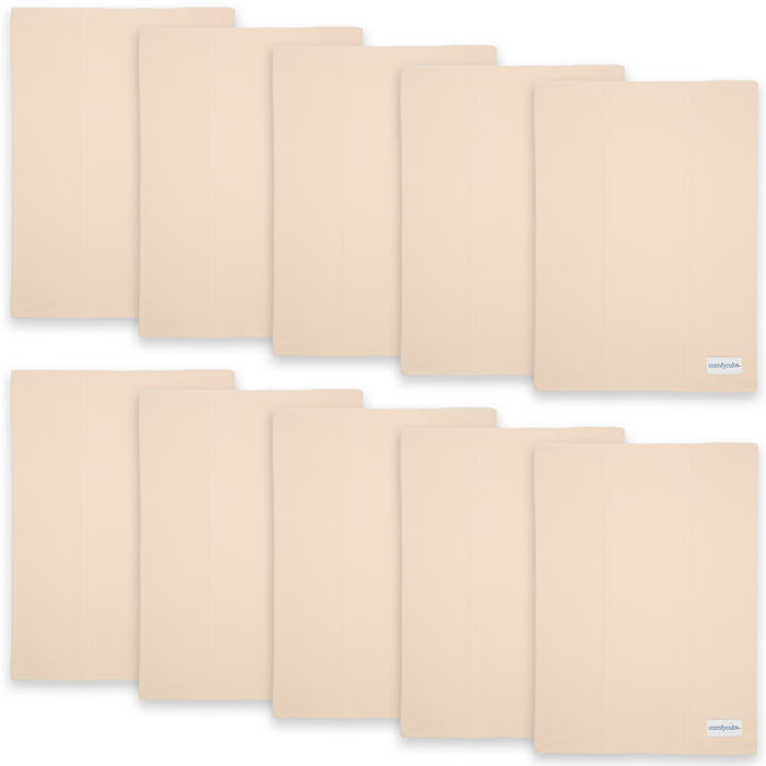 Cotton Burp Cloths by Comfy Cubs - Cream 10 Pack Cotton Burp Cloths Comfy Cubs