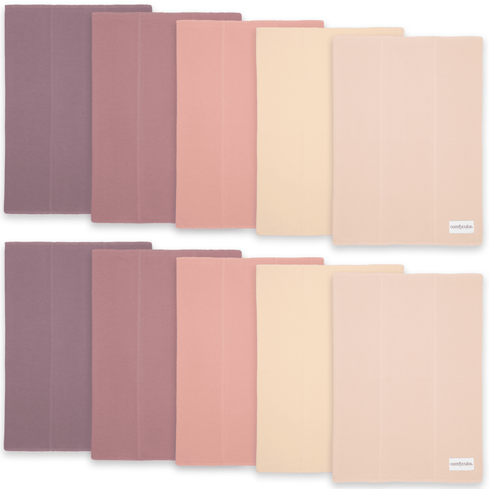 Cotton Burp Cloths by Comfy Cubs - Multi-Girl 10 Pack Cotton Burp Cloths Comfy Cubs