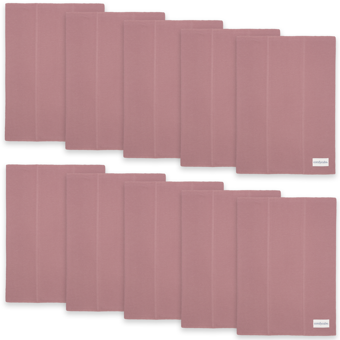 Cotton Burp Cloths by Comfy Cubs - Mauve 10 Pack Cotton Burp Cloths Comfy Cubs