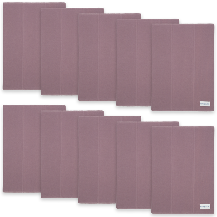 Cotton Burp Cloths by Comfy Cubs - Mulberry 10 Pack Cotton Burp Cloths Comfy Cubs