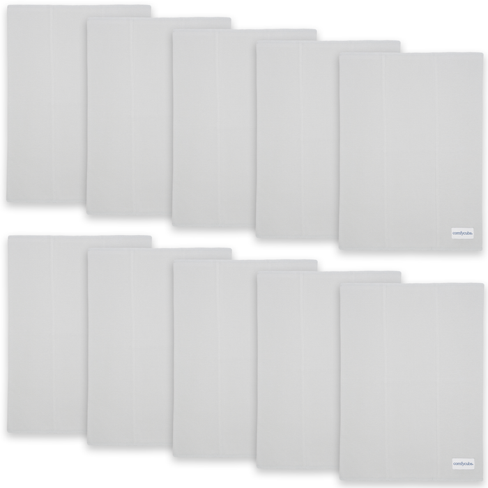 Cotton Burp Cloths by Comfy Cubs - Stone 10 Pack Cotton Burp Cloths Comfy Cubs