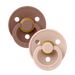 BIBS PACIFIER COLOUR 2 PACK - ROUND / NATURAL RUBBER LATEX WOODCHUCK BLUSH PACIFIER BIBS