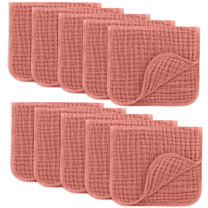 Muslin Burp Cloths in Dusty Rose 10 Pack Muslin Burp Cloths Comfy Cubs