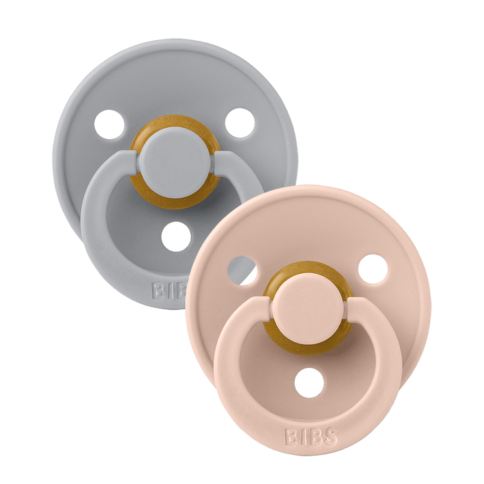 BIBS PACIFIER COLOUR 2 PACK - ROUND / NATURAL RUBBER LATEX PACIFIER BIBS