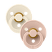 BIBS PACIFIER COLOUR 2 PACK - ROUND / NATURAL RUBBER LATEX IVORY BLUSH PACIFIER BIBS