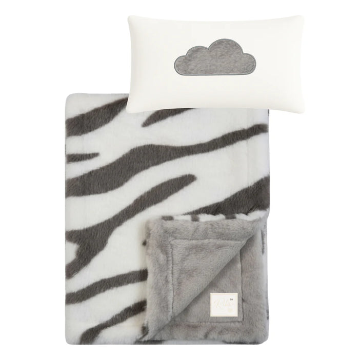 RITZ BABY FUZZY BLANKET ZEBRA DESIGN . GREY BLANKETS RITZ