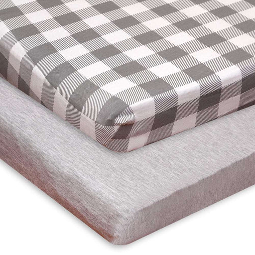 2PK CRIB SHEET LIGHT GREY