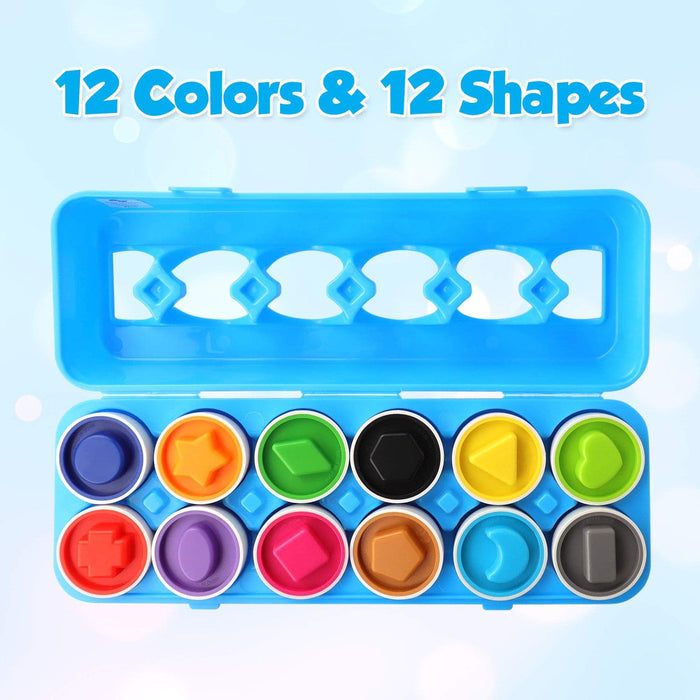 PLAYKIDZ SHAPE SORTING EGGS - A DOZEN PIECES FOR MIXING AND MATCHING COLOR OR SHAPE TOYS PLAYKIDIZ