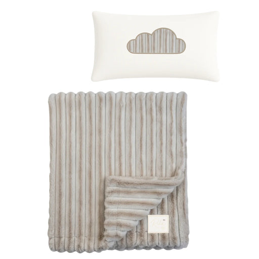 RITZ BABY FUZZY BLANKET SHADED STRIPY . BEIGE BLANKETS RITZ
