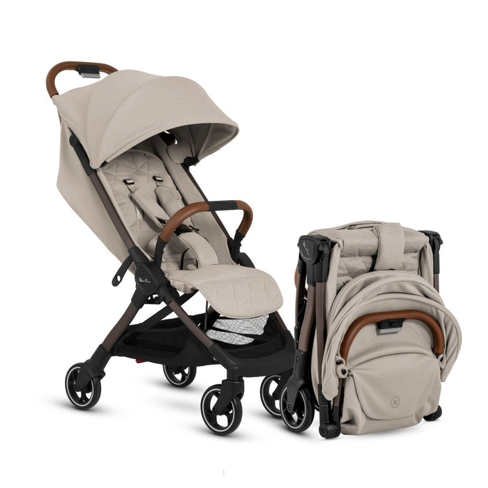 SILVER CROSS CLIC COMPACT TRAVEL STROLLER . LATTE STROLLERS SILVER CROSS
