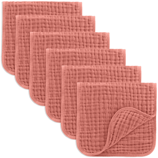 Muslin Burp Cloths in Dusty Rose 6 Pack Muslin Burp Cloths Comfy Cubs