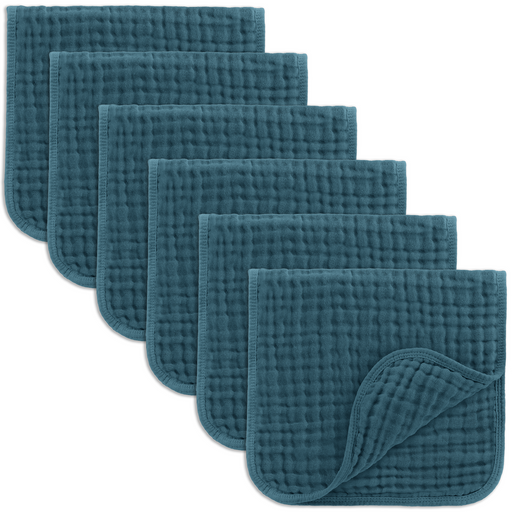 Muslin Burp Cloths by Comfy Cubs - Neptune 6 Pack Muslin Burp Cloths Comfy Cubs