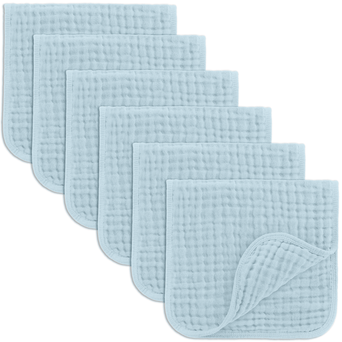 Muslin Burp Cloths by Comfy Cubs - Sky Blue Muslin Burp Cloths Comfy Cubs