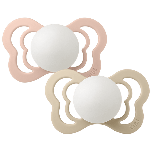 BIBS COUTURE 2 PACK - ANATOMICAL / SILICONE BLUSH GLOW VANILLA PACIFIER BIBS