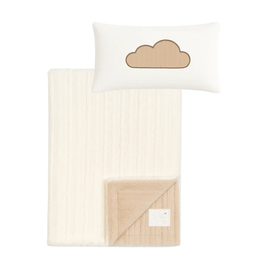 RITZ BABY FUZZY BLANKET MINI CABLES DESIGN . BEIGE OFF WHITE BLANKETS RITZ