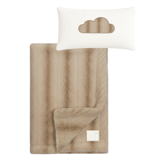 RITZ BABY FUZZY BLANKET CHEVRON DESIGN PLUSH . BEIGE BLANKETS RITZ