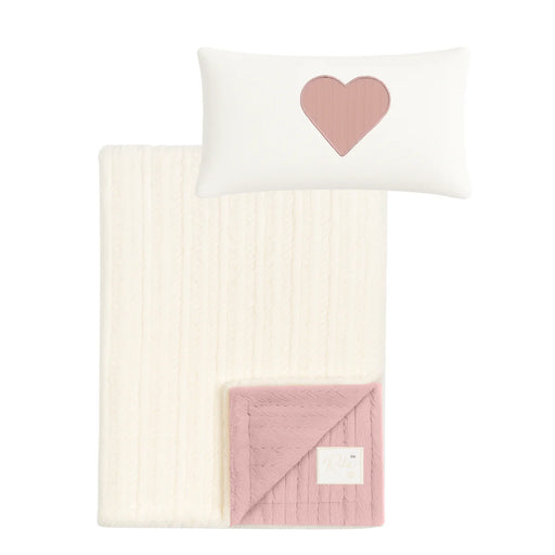 RITZ BABY FUZZY BLANKET MINI CABLES DESIGN . MAUVE OFF WHITE BLANKETS RITZ