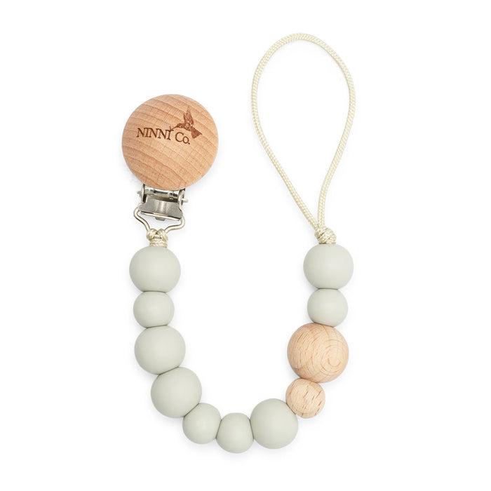 NINNI CO. PACIFIER CLIP . MIST GREY PACI CLIP NINNI CO.