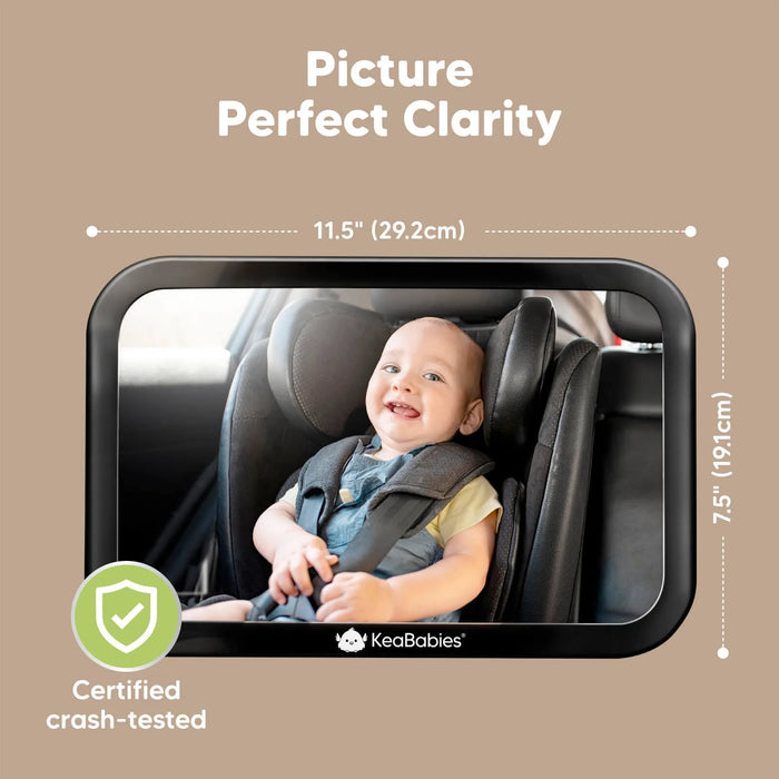 BABY CAR MIRROR, LARGE SHATTERPROOF BABY MIRROR FOR CAR SEAT REAR FACING, BABY CARSEAT MIRROR FOR INFANT