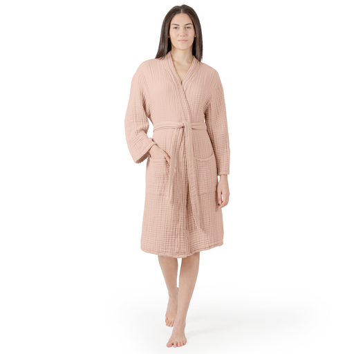 Muslin Bathrobe, Blush by Comfy Cubs Comfy Cubs