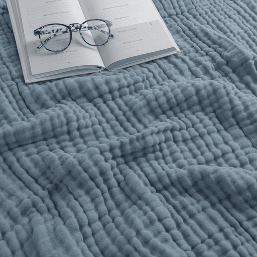 Adult Muslin Blanket by Comfy Cubs in Pacific Blue Muslin Comfy Cubs