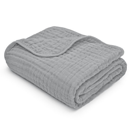 Baby Muslin Blanket in Heather Blue Muslin Comfy Cubs