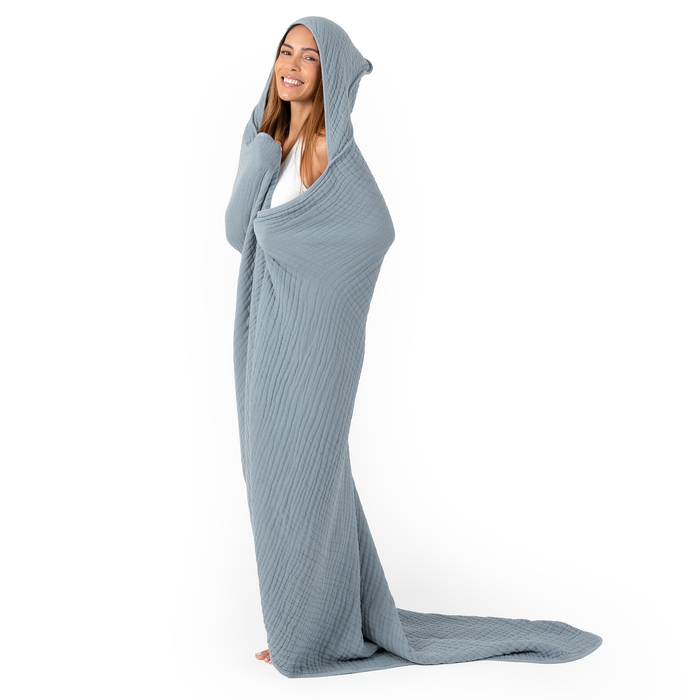 Adult Muslin Hooded Towel by Comfy Cubs Pacific Blue Comfy Cubs