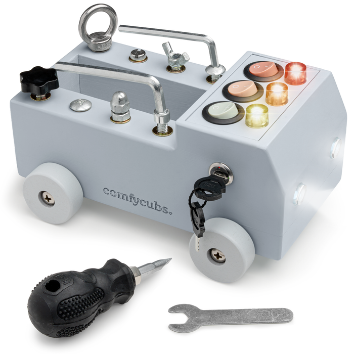 Busy Board Toy Truck Set for 3+ - Pacific Blue Comfy Cubs