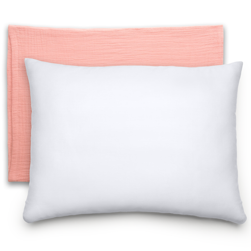 Toddler Pillows with Soft Muslin Pillow Case by Comfy Cubs - Blush Comfy Cubs