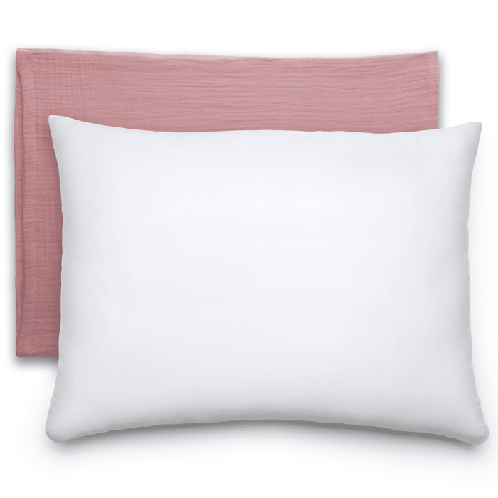 Toddler Pillows with Soft Muslin Pillow Case by Comfy Cubs - Mauve Comfy Cubs