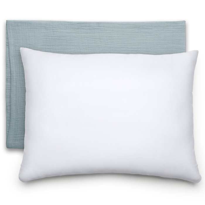Toddler Pillows with Soft Muslin Pillow Case by Comfy Cubs - Pacific Blue Comfy Cubs