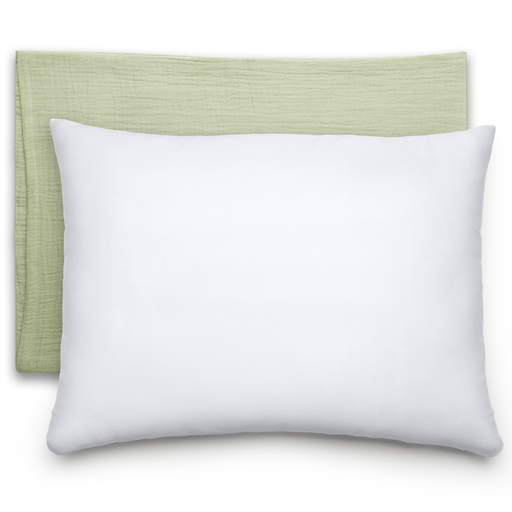 Toddler Pillows with Soft Muslin Pillow Case by Comfy Cubs - Sage Comfy Cubs