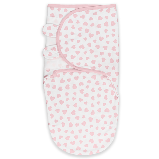 Easy Swaddle Blankets by Comfy Cubs - Pink Heart, Pack of 1 Comfy Cubs