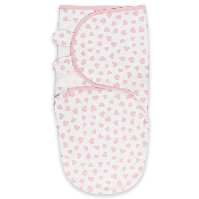 Easy Swaddle Blankets by Comfy Cubs - Pink Heart, Pack of 1 Comfy Cubs
