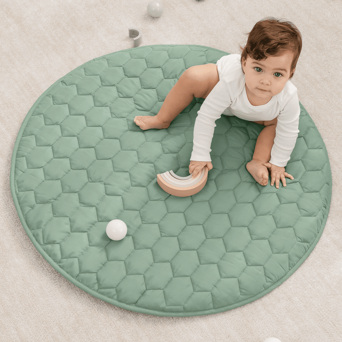 Play Mat with Non-Slip Bottom - Fern Round - 36" Comfy Cubs