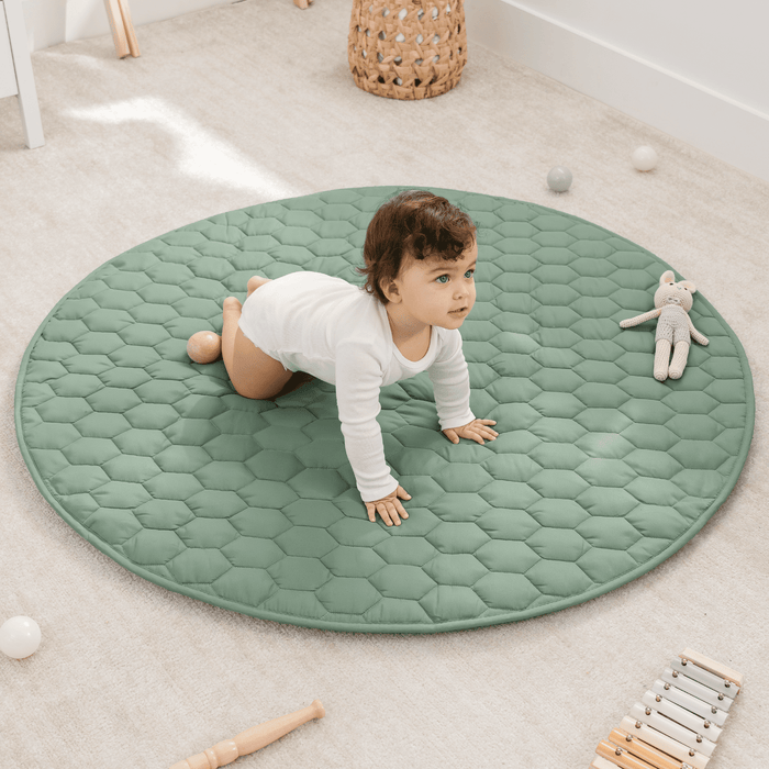 Play Mat with Non-Slip Bottom - Fern Round - 48" Comfy Cubs