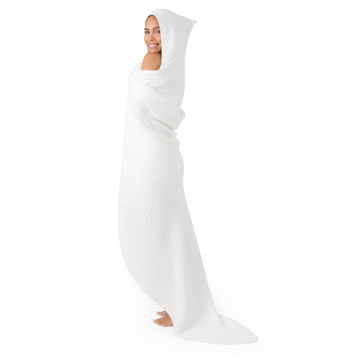 Adult Muslin Hooded Towel by Comfy Cubs White Comfy Cubs