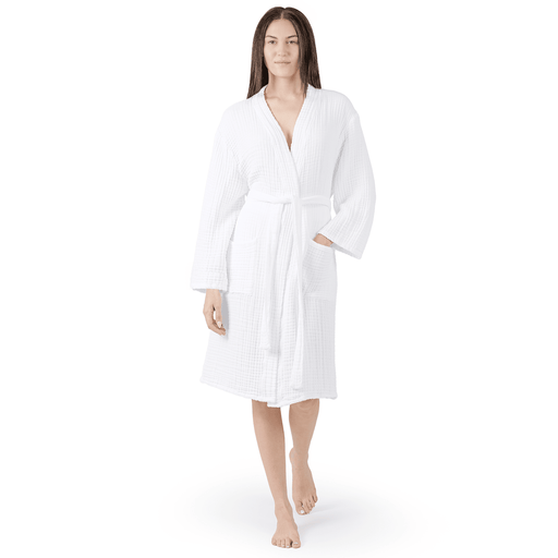 Muslin Bathrobe, White by Comfy Cubs Small Medium Comfy Cubs