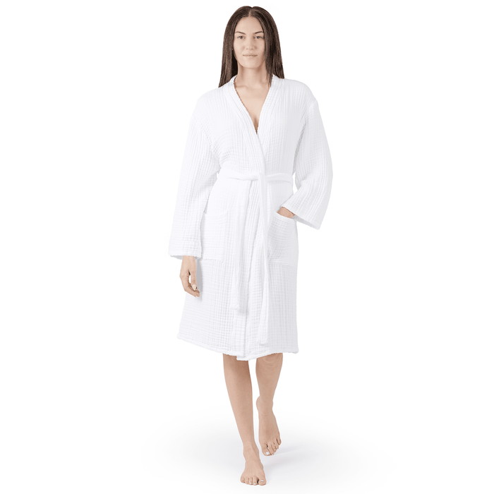 Muslin Bathrobe, White by Comfy Cubs Small Medium Comfy Cubs