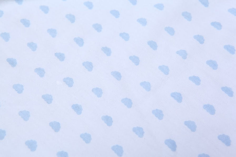 LITTLE PIPERS FITTED SHEET CLOUD BLUE FOR STANDARD CRIB - 28" X 52"