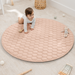 Play Mat with Non-Slip Bottom - Blush Round - 48" Comfy Cubs