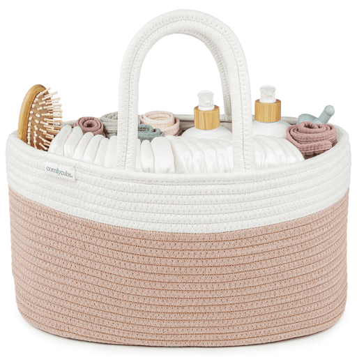 Rope Diaper Caddy by Comfy Cubs - Blush Diaper Caddy Comfy Cubs