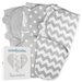 Easy Swaddle Blankets by Comfy Cubs - Grey, Pack of 3 Large (3-6 Months) Swaddles Comfy Cubs